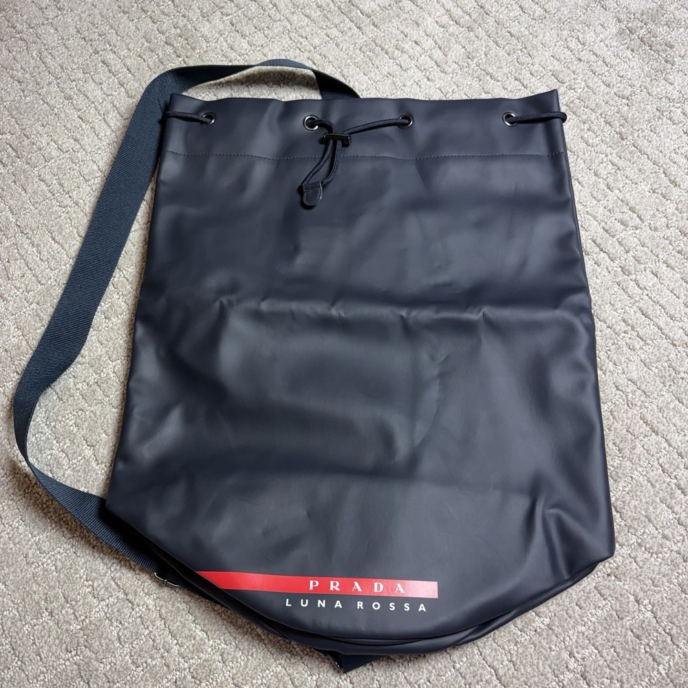 Prada Luna Rossa Navy SAILING BAG  Drawstring Shoulder Sling Water Resistant